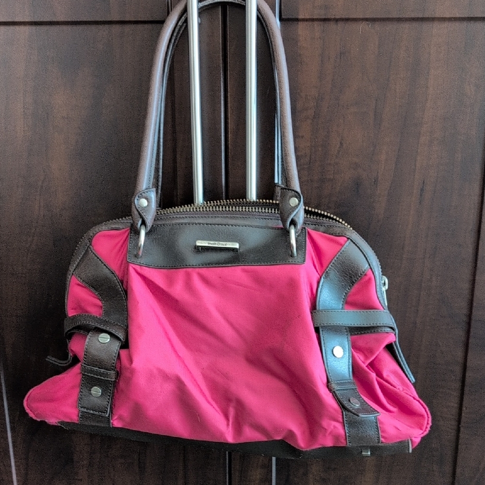 Matt & Nat Fuchsia Tote with Brown Trim